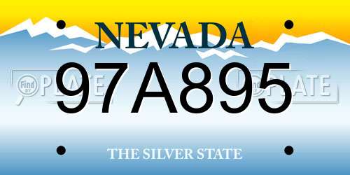 97A895 Nevada License Plate