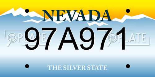 97A971 Nevada License Plate