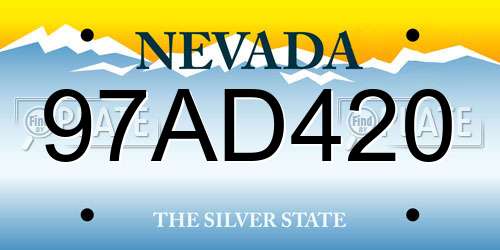 97AD420 Nevada License Plate