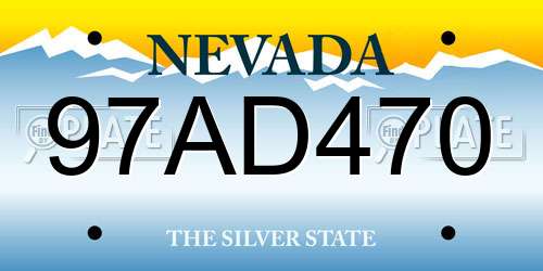 97AD470 Nevada License Plate