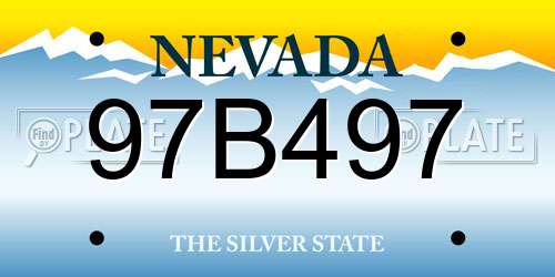 97B497 Nevada License Plate