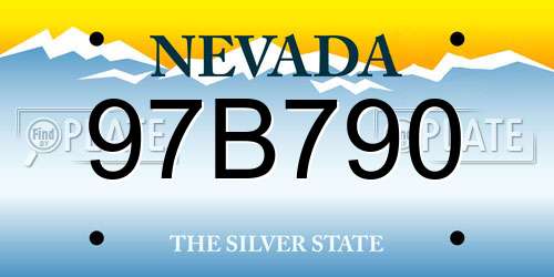 97B790 Nevada License Plate
