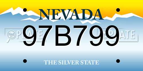 97B799 Nevada License Plate