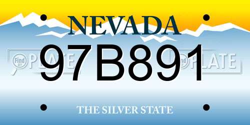 97B891 Nevada License Plate