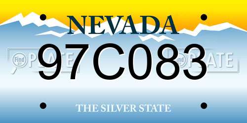 97C083 Nevada License Plate