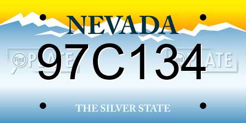 97C134 Nevada License Plate