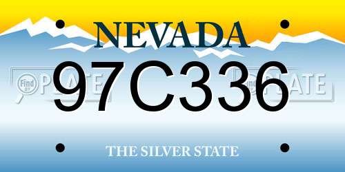 97C336 Nevada License Plate