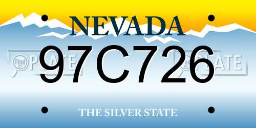 97C726 Nevada License Plate