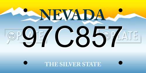 97C857 Nevada License Plate