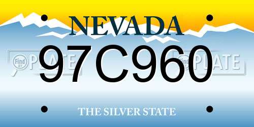 97C960 Nevada License Plate