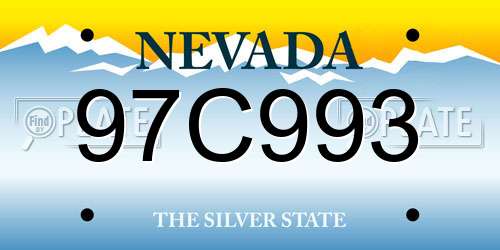 97C993 Nevada License Plate