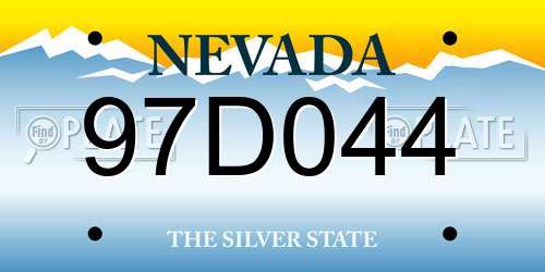 97D044 Nevada License Plate