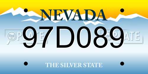 97D089 Nevada License Plate