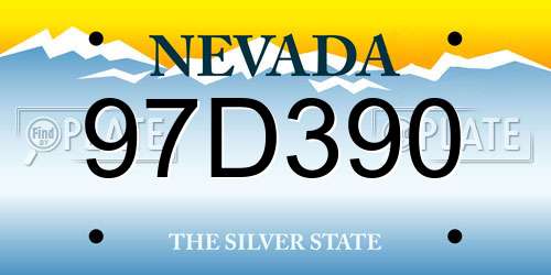 97D390 Nevada License Plate