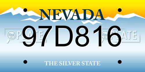 97D816 Nevada License Plate