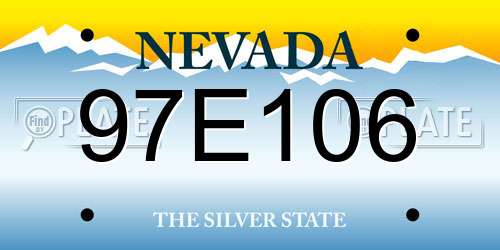 97E106 Nevada License Plate