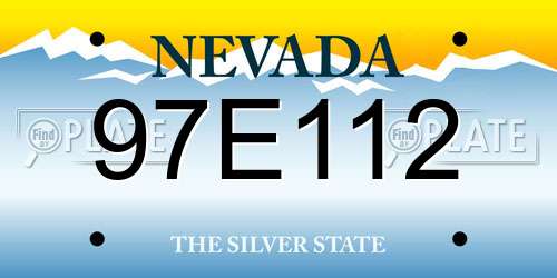 97E112 Nevada License Plate