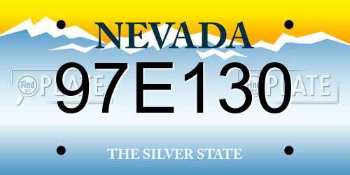 97E130 Nevada License Plate