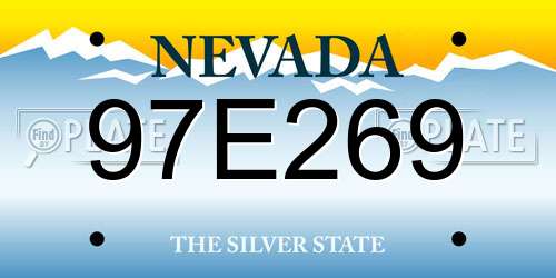 97E269 Nevada License Plate