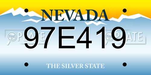 97E419 Nevada License Plate