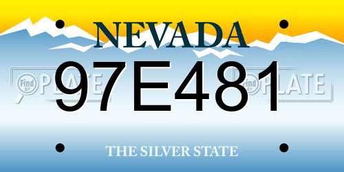 97E481 Nevada License Plate