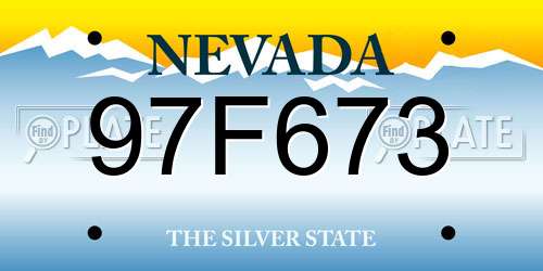 97F673 Nevada License Plate