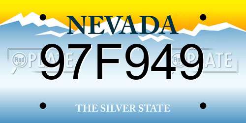 97F949 Nevada License Plate