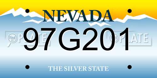 97G201 Nevada License Plate