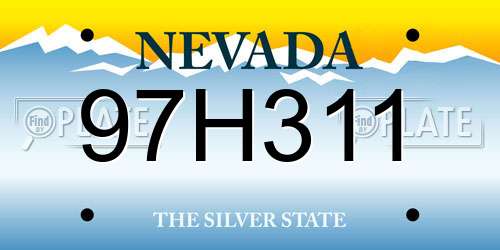 97H311 Nevada License Plate