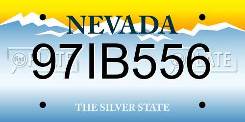 97IB556 Nevada License Plate