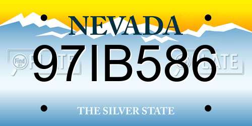 97IB586 Nevada License Plate