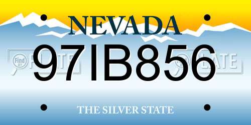 97IB856 Nevada License Plate