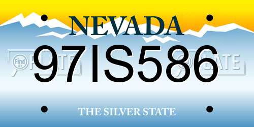 97IS586 Nevada License Plate