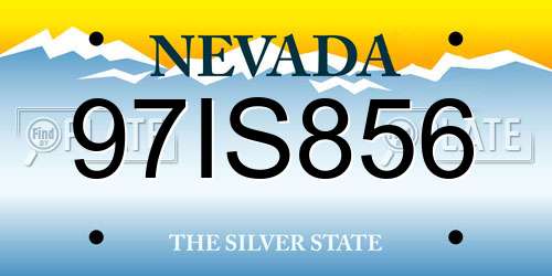 97IS856 Nevada License Plate