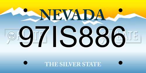 97IS886 Nevada License Plate