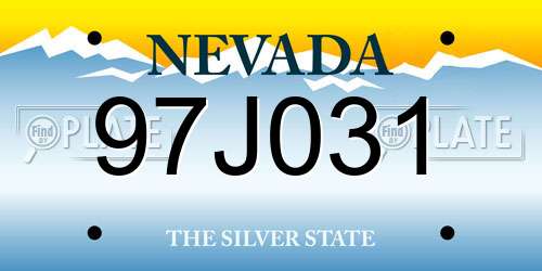 97J031 Nevada License Plate