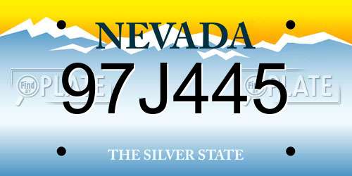 97J445 Nevada License Plate