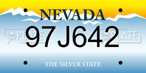 97J642 Nevada License Plate