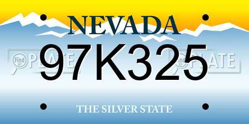 97K325 Nevada License Plate