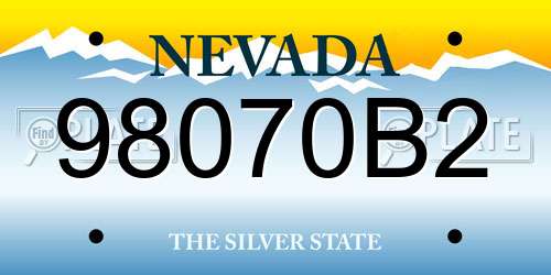 98070B2 Nevada License Plate