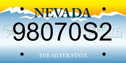98070S2 Nevada License Plate