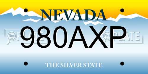 980AXP Nevada License Plate