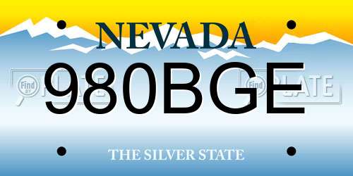 980BGE Nevada License Plate