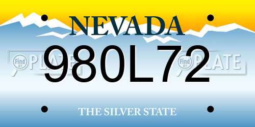 980L72 Nevada License Plate