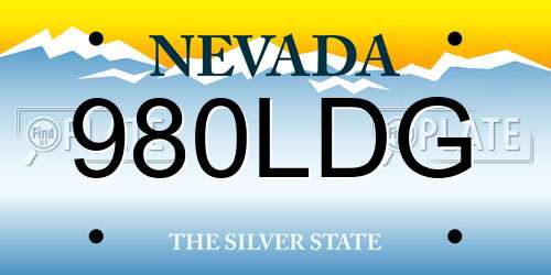 980LDG Nevada License Plate