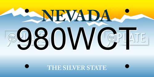 980WCT Nevada License Plate