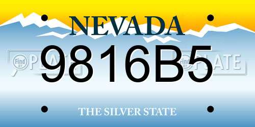 9816B5 Nevada License Plate