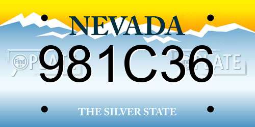 981C36 Nevada License Plate