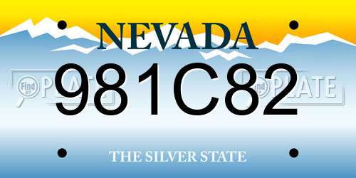 981C82 Nevada License Plate