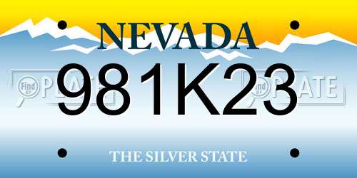 981K23 Nevada License Plate